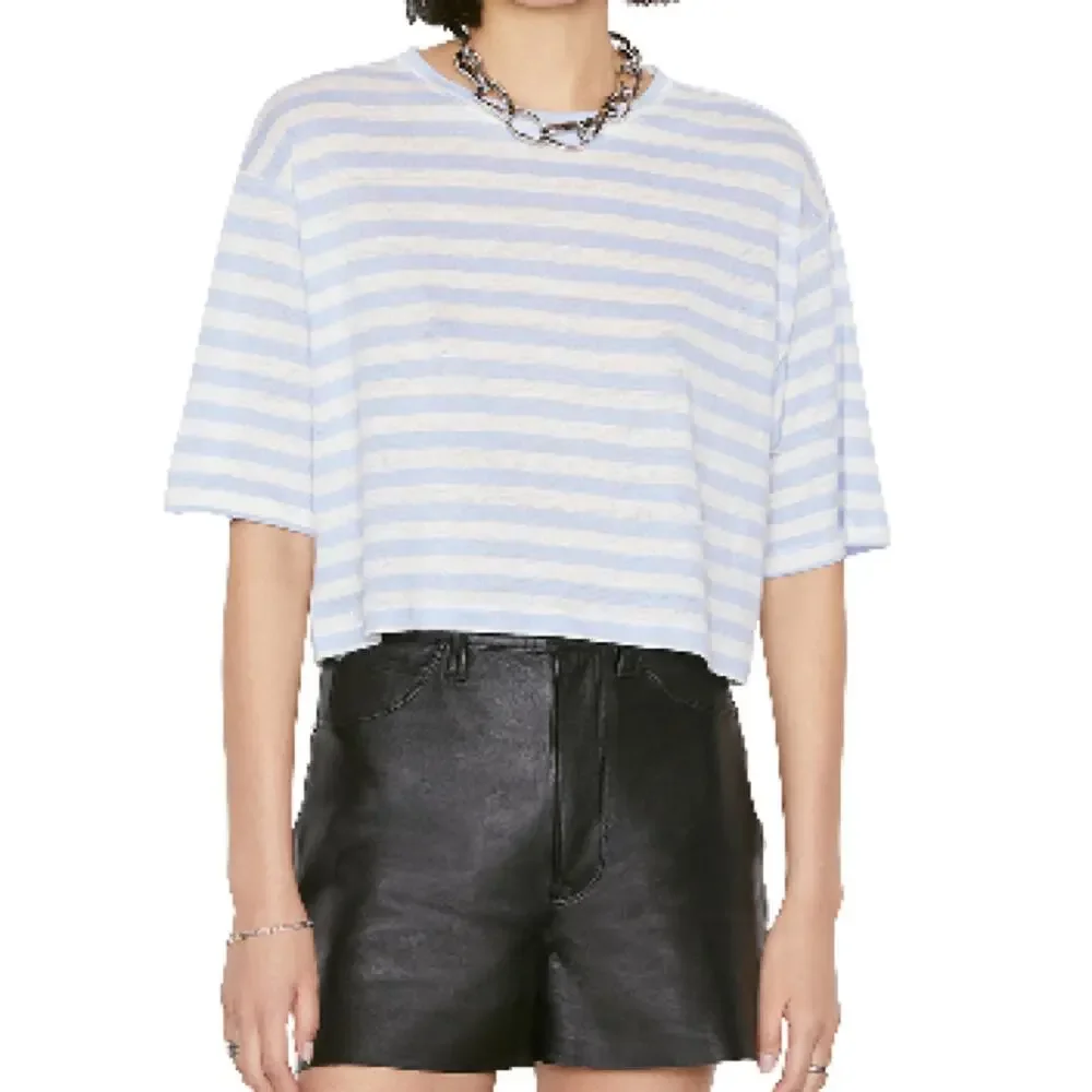 Frame Boxy Multicolor Linen Crop Top Size XS